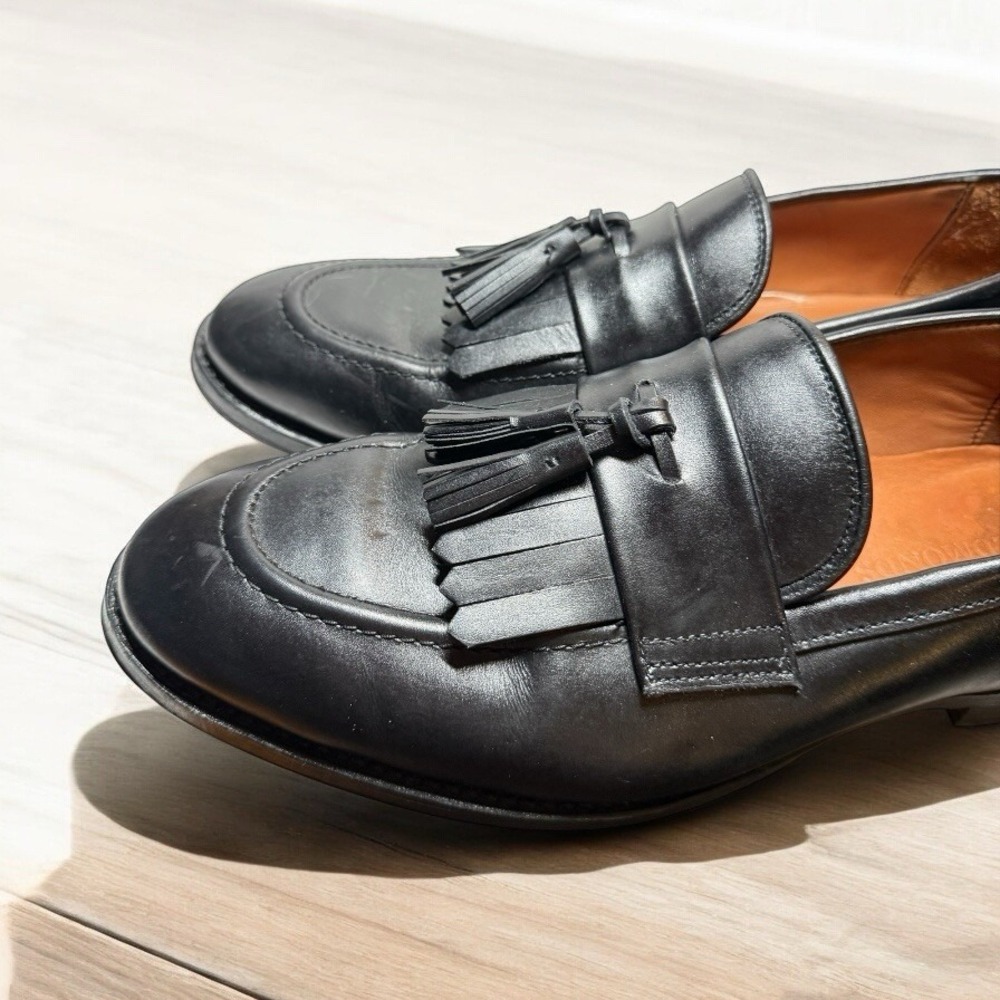 Allen Edmonds Newport Black Mens US 10.5 D Leather USA Kiltie Tassel Loafers EUC - Picture 9 of 12